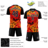 Custom Red Black-Gold Sublimation Soccer Uniform Jersey