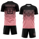 Custom Pink Black Sublimation Soccer Uniform Jersey