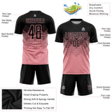 Custom Pink Black Sublimation Soccer Uniform Jersey