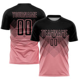 Custom Pink Black Sublimation Soccer Uniform Jersey