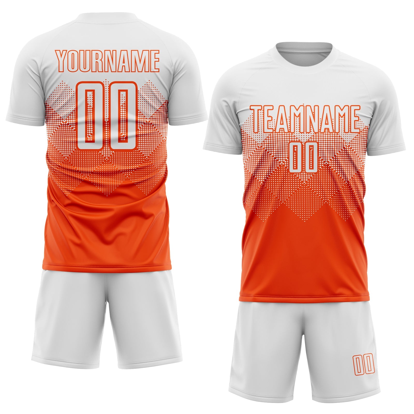 Custom Orange White Sublimation Soccer Uniform Jersey Discount