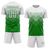 Custom Grass Green White Sublimation Soccer Uniform Jersey