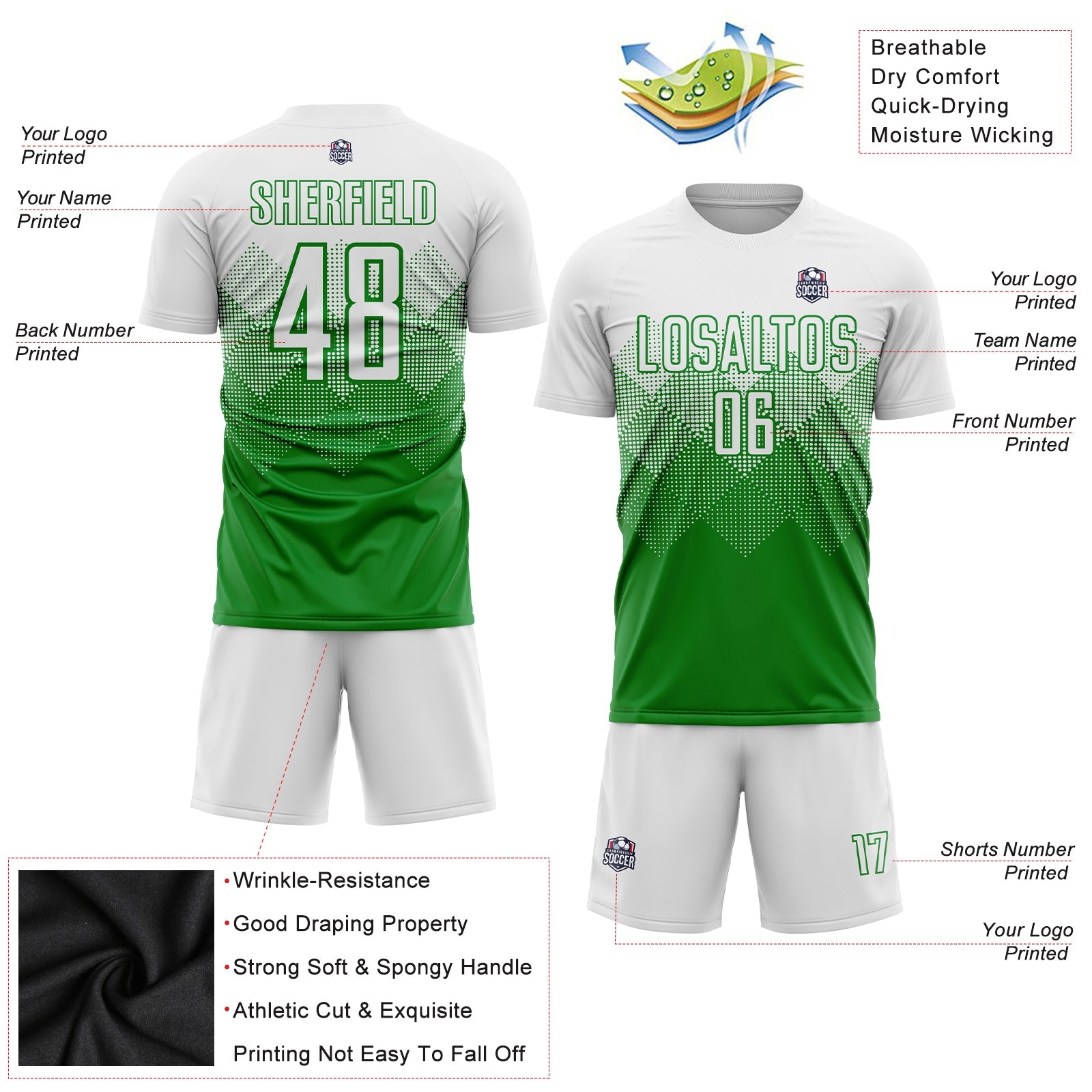 Custom Team Black Football Authentic Grass Green Mesh Jersey White