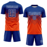 Custom Orange Royal-White Sublimation Soccer Uniform Jersey