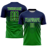 Custom Navy Grass Green-Cream Sublimation Soccer Uniform Jersey