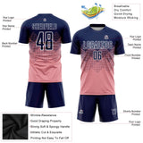 Custom Pink Navy-White Sublimation Soccer Uniform Jersey