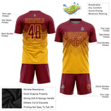 Custom Gold Crimson Sublimation Soccer Uniform Jersey