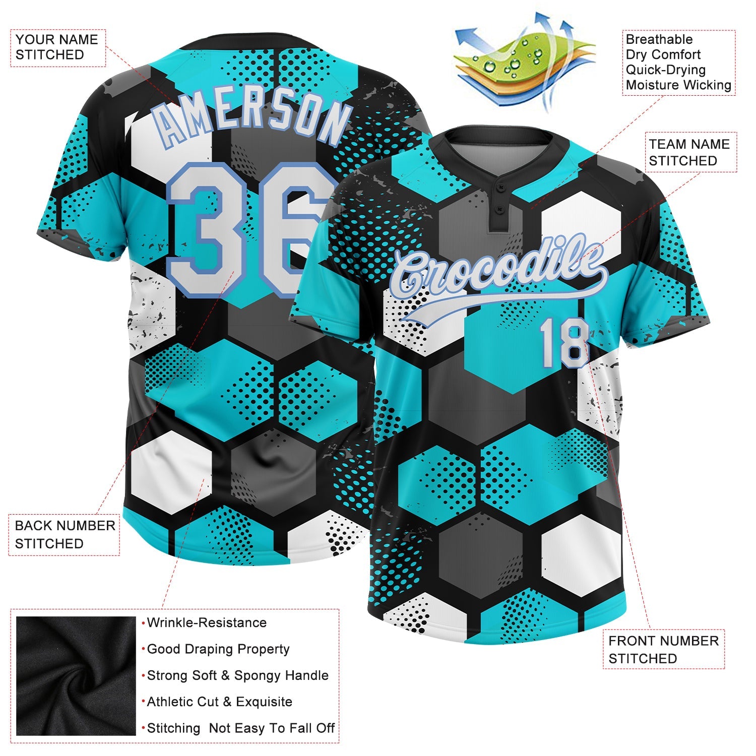 Pinstripe Baseball Jersey(Sky Blue)