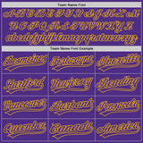 Custom Purple Purple-Gold Two-Button Unisex Softball Jersey