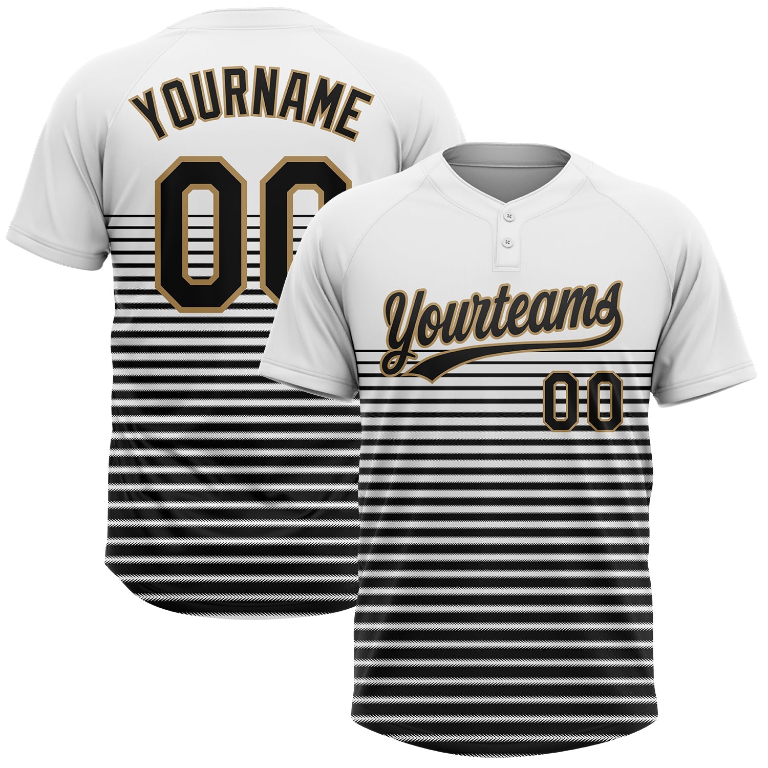 Custom Black Red-Old Gold Authentic Gradient Fashion Baseball Jersey