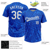 Custom Royal White Two-Button Unisex Softball Jersey