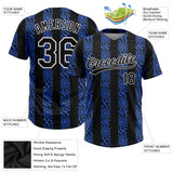 Custom Royal Black-White Two-Button Unisex Softball Jersey