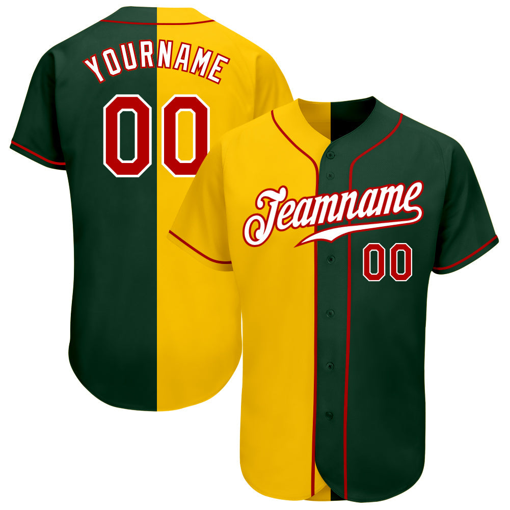 Custom Red Black-Gold Authentic Baseball Jersey Discount