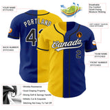 Custom Royal Black-Gold Authentic Split Fashion Baseball Jersey