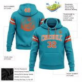 Custom Stitched Teal Orange-White Football Pullover Sweatshirt Hoodie