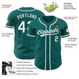 Custom Teal White Authentic Baseball Jersey