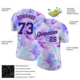 Custom Tie Dye Royal-Pink 3D Performance T-Shirt