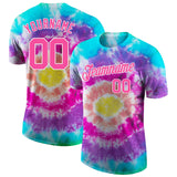 Custom Tie Dye Pink-White 3D Performance T-Shirt