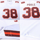 Custom White Brown-Orange Mesh Authentic Football Jersey