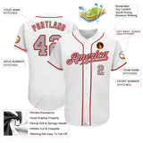 Custom White Gray-Red Authentic Baseball Jersey