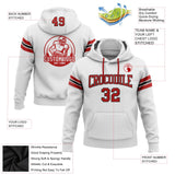 Custom Stitched White Red-Black Football Pullover Sweatshirt Hoodie