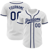 Custom White Navy Authentic Baseball Jersey