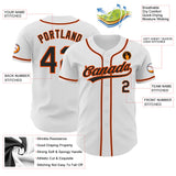 Custom White Black-Orange Authentic Baseball Jersey