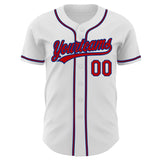 Custom White Red-Royal Authentic Baseball Jersey