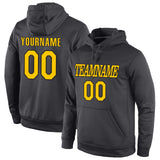 Custom Stitched Anthracite Gold-Black Sports Pullover Sweatshirt Hoodie