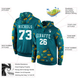 Custom Stitched Aqua White-Aqua 3D Pattern Design Sports Pullover Sweatshirt Hoodie