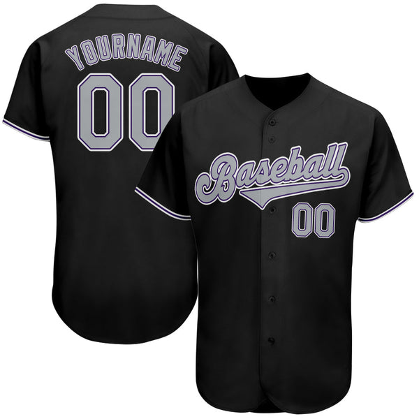 Custom Baseball Jersey White Purple Pinstripe Purple-Gray Authentic Men's Size:XL