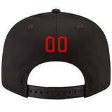 Custom Black Red-White Stitched Adjustable Snapback Hat