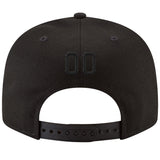 Custom Black Black-Old Gold Stitched Adjustable Snapback Hat