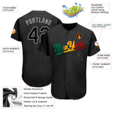 Custom Black Black-Red Authentic Split Fashion Baseball Jersey