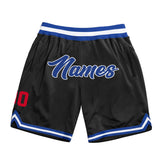 Custom Black Royal-Red Authentic Throwback Basketball Shorts