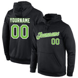 Custom Stitched Black Neon Green-White Sports Pullover Sweatshirt Hoodie