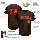 Custom Brown Red-White Authentic Drift Fashion Baseball Jersey