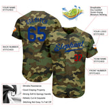 Custom Camo Royal-Red Authentic Salute To Service Baseball Jersey