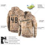 Custom Stitched Camo Black-Cream Sports Pullover Sweatshirt Salute To Service Hoodie