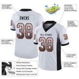 Custom White Black-Orange Mesh Drift Fashion Football Jersey