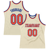 Custom Cream Orange-Royal Authentic Throwback Basketball Jersey