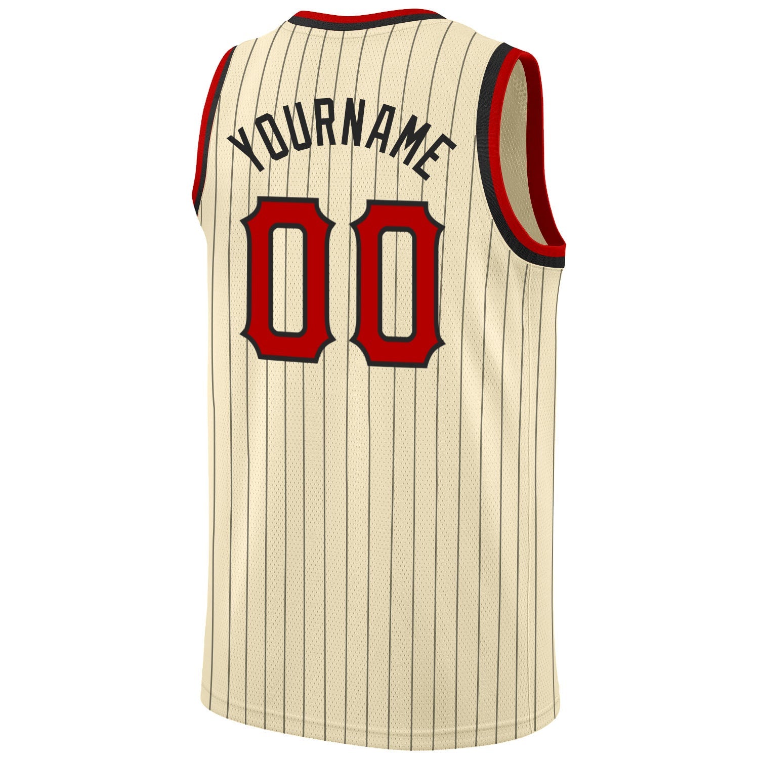 Custom White Red Pinstripe Red-Black Authentic Basketball Jersey Discount