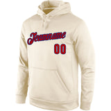 Custom Stitched Cream Red-Royal Sports Pullover Sweatshirt Hoodie