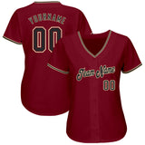 Custom Crimson Black-City Cream Authentic Baseball Jersey