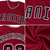 Custom Crimson Black-City Cream Authentic Baseball Jersey