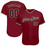 Custom Crimson Black-City Cream Authentic Baseball Jersey