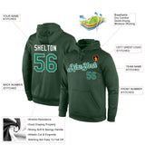 Custom Stitched Green Kelly Green-White Sports Pullover Sweatshirt Hoodie