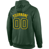 Custom Stitched Green Green-Gold Sports Pullover Sweatshirt Hoodie