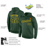 Custom Stitched Green Green-Gold Sports Pullover Sweatshirt Hoodie