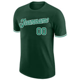 Custom Green Kelly Green-White Performance T-Shirt